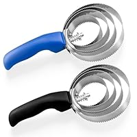 xuefenfei 2 Stück Spiralstriegel, 4 Ringe Doppelseitiger Striegel, Pferdebürste Metallstriegel mit Soft Touch Griff, Edelstahl Juckreizbürste für Pferde Schafe Kühe Rinder Hunde Andere