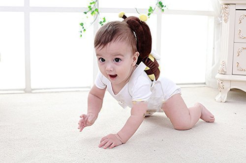Synlark® Baby Head Protector Cushion Plush Soft Toy Early Learning Toy Fall Protection Helmet Baby Head Protector Child Adjustable Shoulder Strap (Brown) 1