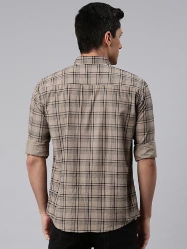 Image of Majestic Man Men's Comfort Slim Fit Pure Cotton Opaque Checked Casual Shirt