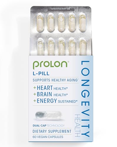 Image of ProLon L-Pill Healthy Aging Daily Supplement, Anti Aging Support with Algal Oil Omega 3, DHA, & Green Tea Extract, 100% Vegan Supplement for Wellness, Energy, & Immune Support, 60 Capsules