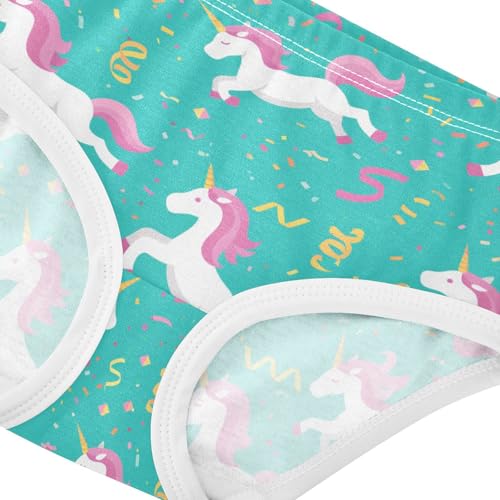 Wusikd Cute Unicorns Girls' Underwear Cotton Funny Girls Briefs Soft Toddler Underwear 2T4