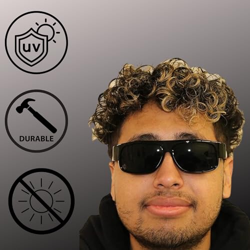 ShadyVEU Rectangular Dark Lens Sunglasses UV Protection Spring Hinge Classic Eazy E Old School Flat Top4