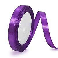 Amazon.co.jp: 25mm パープル リボン ラッピング 縦長22Mサテンリボン