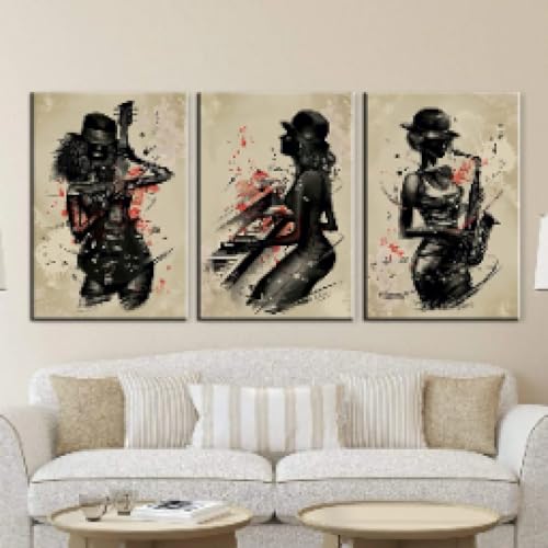 Impression musicale haut de gamme triptyque mural 60 x 90 cm - 3