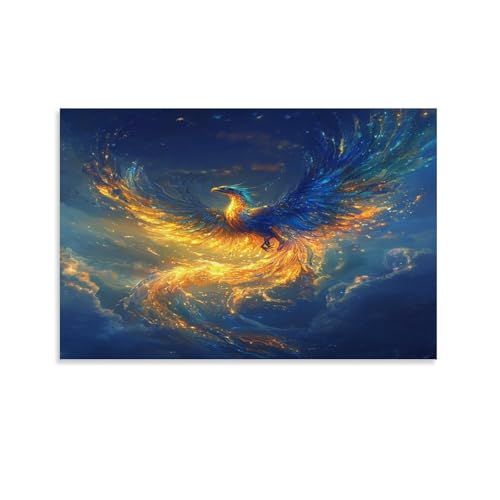 FPAKAKIIE Phoenix Quadro Su Tela Stampe Da Parete Decorazioni Da Parete Disegno Canvas Stampa Su Tela Pittura Poster Da Parete Di Arte Per Soggiorno Camera Da Letto Corridoio Bar 08x12inch(20x30cm)