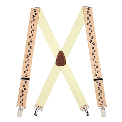 Suspender Store Novelty Puppy Toes Suspenders - 1.5-Inch Wide Elastic - Small Pin Clip - 42