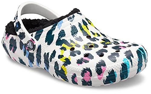 Image of Crocs Womens Men's and Women's Classic Lined Animal Print Clog | Fuzzy Slippers