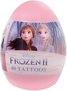 Disney Frozen Jumbo Plastic Egg with 40 Tattoos