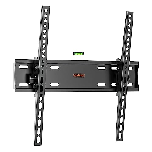 VonHaus TV Wall Bracket for 26-55" Screens, TV Bracket with Spirit Level, Flat to Wall Mount with Tilt, 45kg Capacity, Max VESA: 400x400mm