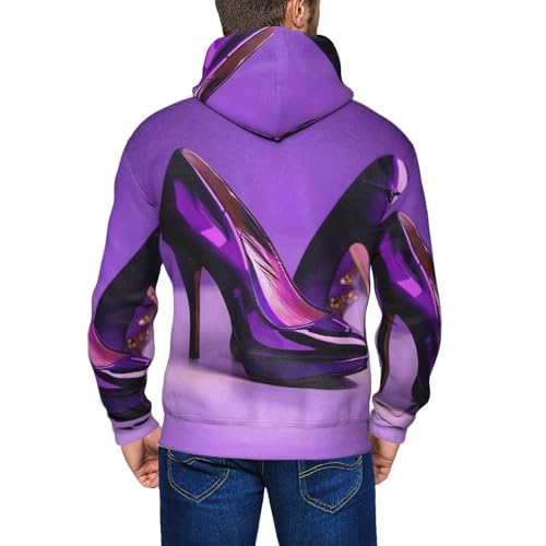 Sweat à capuche violet pour homme pull de voyage chaud mi-saison confortable - 3