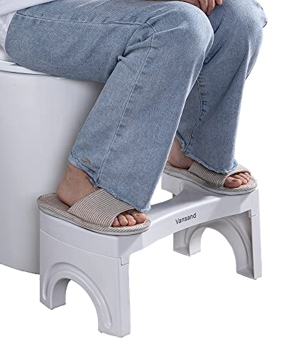 Vansand Toilet Stool,Folding Squatting Potty Poop Stool, Toilet Auxiliary Step,7.5Inch Height White #TOP2