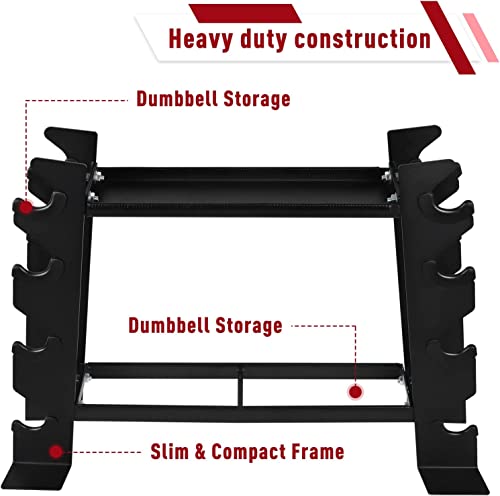 41CoYDKSqkL ALABX Upgrade Dumbbell Rack-Dumbbell Racks Stand,Small Dumbbell Storage Rack,4-Tiers Dumbbell Racks Home Gym Weight Rack… - Image 3