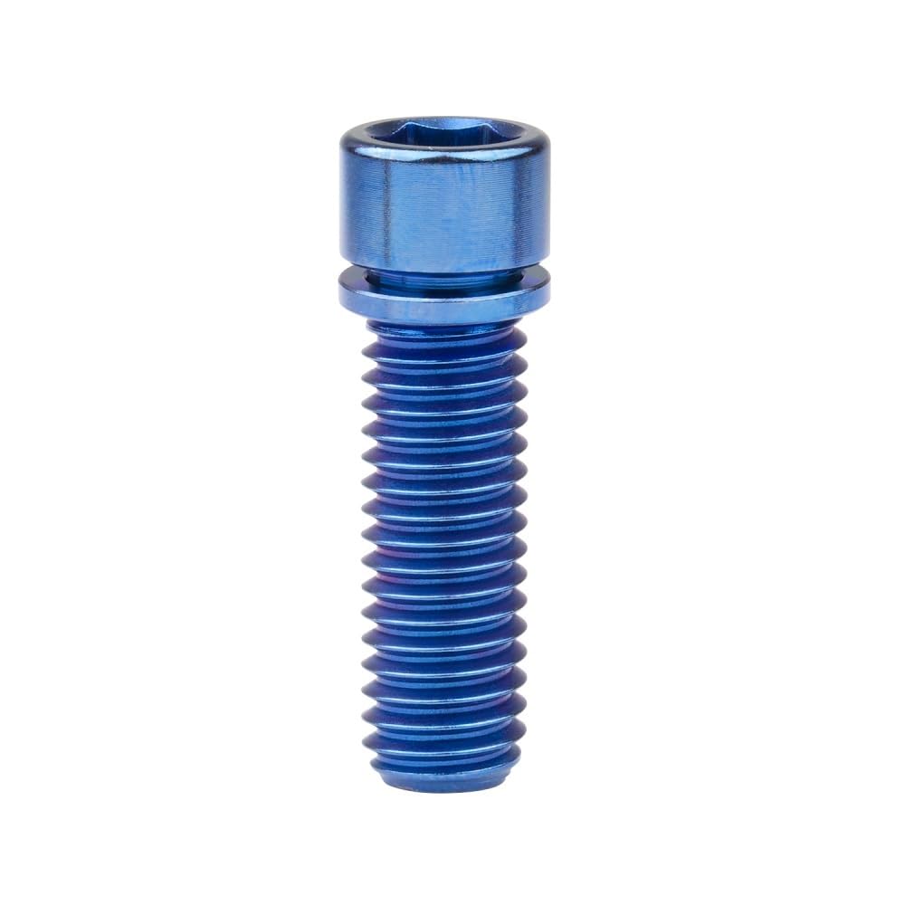 Titanium Bolt M7 / M8x20 25mm Hexagon Screw with Washer for Bicycle Handlebar Stem(Blue,20MM_M8)