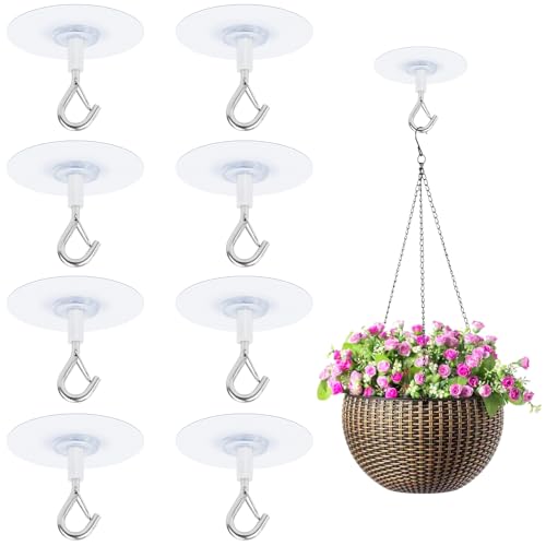 FLEXNOVA 8 Stück Deckenhaken Selbstklebend Ohne Bohren Klebehaken Decke Extra Stark Deckenhaken zum Kleben Deckenbefestigung Ohne Bohren zum Aufhängen von Pflanzen
