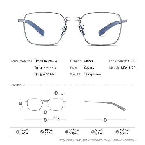 Image of FONEX Pure Titanium Glasses Frame Men Square Eyeglasses Optical Eyewear F8827