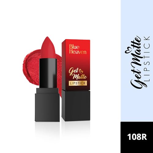 Image of Blue Heaven Get Matte Lipstick | Soft Matte Finish and Lightweight Formula | Intense Pigment | Long-Lasting Lipsticks For Women | 108R | 4gm (Pack of 2)