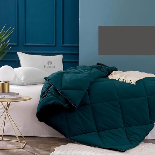 Image of Filbert 600 GSM Comforter for Double Bed | Super Warm Winter Quilt /Rajai | Thick Microfiber Blanket with Cloud-Soft Fill | Luxury Bedding for Winters - 90x100 Inch | Teal