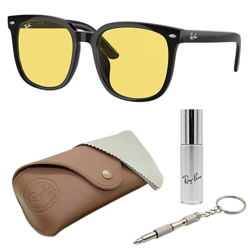 Image of Ray-Ban RB4401D Square Shaped Sunglasses for Men & Women with Official RAYBAN Eyewear Kit