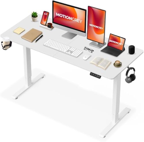 MotionGrey - 55 x 24 Inch Electric Motor Height Adjustable Standing Desk, Office Ergonomic Stand Up...