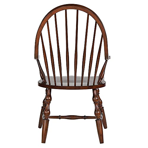 Sunset Trading Andrews Windsor Dining Chair With Arms | Distressed Chestnut Brown #TOP5