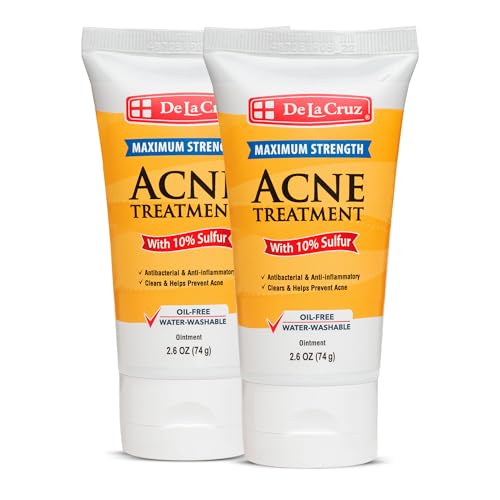 De La Cruz Sulfur Ointment - Cystic Acne Treatment for Face and Body - Daily 10 Min Hormonal Acne...