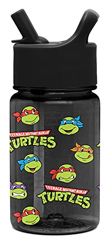 Image of Simple Modern Nickelodeon TMNT Kids Water Bottle Plastic BPA-Free Tritan Cup with Leak Proof Straw Lid | Reusable and Durable for Toddlers, Boys | Summit Collection | 12oz, TMNT Turtles Unite