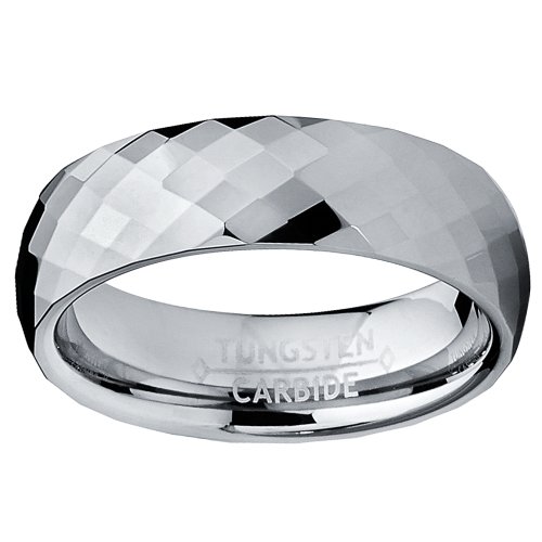 Metal Masters 6MM Multi-faceted Tungsten Carbide Wedding Band Ring Sizes 5 to 153