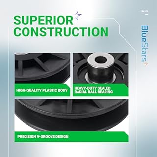 BlueStars 2 Pcs 194326 V-Idler Pulley with Carriage Bolt - Compatible with Craftsman Poulan AYP YT3000 YET4000 4500 GT6000 YTH21K46 Lawn Mower with 42" 54" Deck Drive V-Groove Pulley 532194326 280-659
