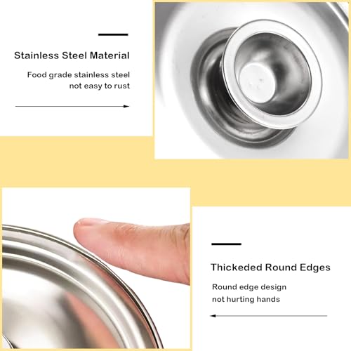 4 Inch Universal Pan Lid, 3Pcs Stainless Steel Bowl Cover, Universal Lids for Pots, Pans and Skillets, Small Pot Lid Milk Cookware Lid Replacement Accessories, 10cm by Bigwinyep - Image 3