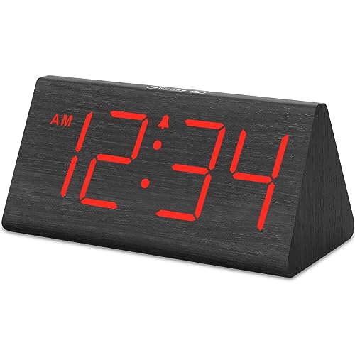 DreamSky Wooden Digital Alarm Clocks for Bedrooms -