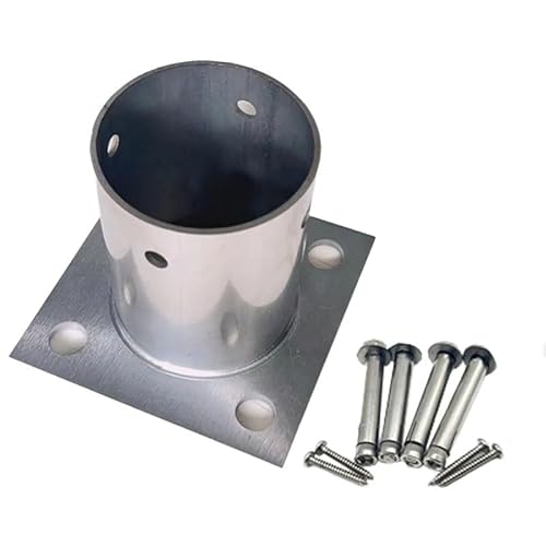 Support Fixation Poteau Bois 50 80 100 200 MM Base De Colonne Ronde, Adaptateur Pour Montage Sur Pilier, Support De Boîte Aux Lettres Cylindrique Et Support De Pergola Rond Pour Sols En Bois/Béton.(30