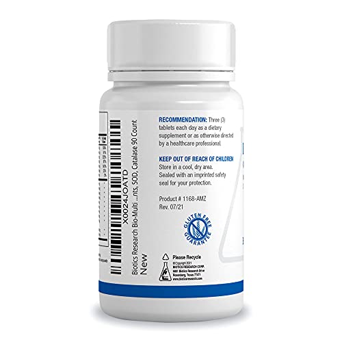 Biotics Research Bio Multi Plus Iron Free Multivitamin, Chelated Minerals, Iron Free, Emulsified Fat Soluble Vitamins, High Antioxidants, Sod, Catalase 90 Tabs #TOP1