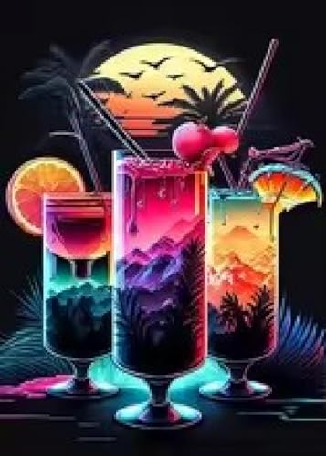 Peinture sur toile cocktail hawaïen haute définition pour décoration artistique