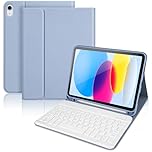 Keyboard Case for iPad A16 11th Generation 2025 and 10th Generation 2022 (11/10.9 inch), Detachable Bluetooth Keyboard Cover with Pencil Holder for iPad 11/10 Gen, Blue