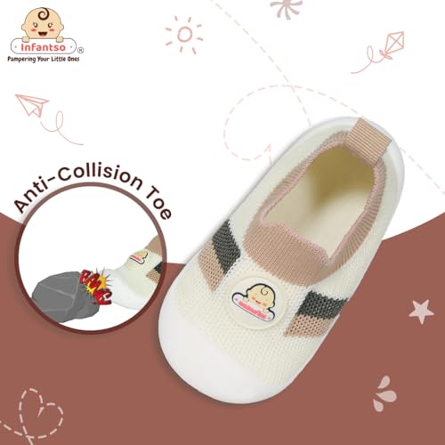 Image of Infantso Nano Stripe Anti-Skid Cotton Baby Socks Shoes