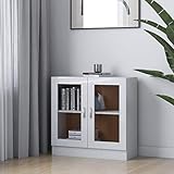 Color: Blanco con brillo FAMIROSA Vitrina de aglomerado Blanco Brillante 82,5x30,5x80 cm
