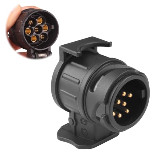 Knocery Adaptateur de Remorque de 13 Broches vers 7 Broches, 13 Broches vers Mâle 7 Broches, 12V Prise Remorque Connecteur Standard Européenne, pour Voiture, Remorque, Attelage, Caravane