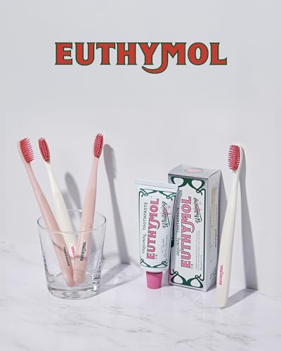 Euthymol Whitening Toothbrush (Pink, 6 Count) - Premium Soft Dual-Tension Bristles. Advanced Plaque Removal, Stain Reduction.