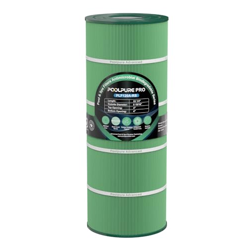 POOLPURE PA120 Antimicrobial Pool Filter Compatible with Hayward C1200 CX1200RE Pleatco PA120 Ultra-B2 Unicel C-8412 Filbur FC-1293 Clearwater II 125 Waterway Pro Clean PCCF-125