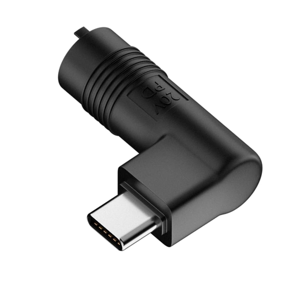 Elnwnnkc 2.0mm 3Pin Male to Type C Male Conversion Adapter Black Converter 5V 9V 20V Charging for USB C Phones