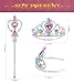 BIBUTY Princess Crown Tiara for Little Girls Princess Dress Up Accessories, Light Up Princess Tiara Wand Toy Gifts for 3-6 Girl (Pink)