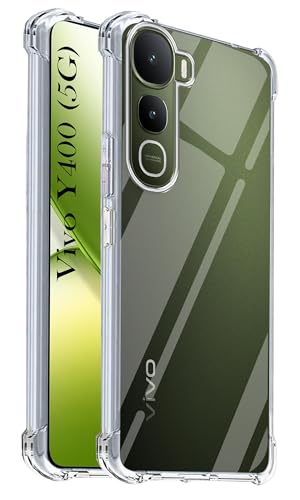 Image of Jkobi Shockproof Crystal-Clear Back Cover for Vivo Y400 (Anti Yellow Case | Drop & Camera Protection | Hard Polycarbonate)