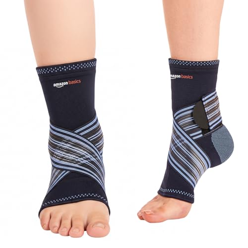 Image of Amazon Basics Premium Ankle Support | Adjustable Compression for Daily Comfort | Breathable Fabric | Padded Design for Stability | Unisex | Large