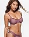 Wingslove Women's Sexy 1/2 Cup Lace Bra Balconette Mesh Underwired Demi Shelf Bra Unlined See Through Bralette(Brownish Purple,40C)