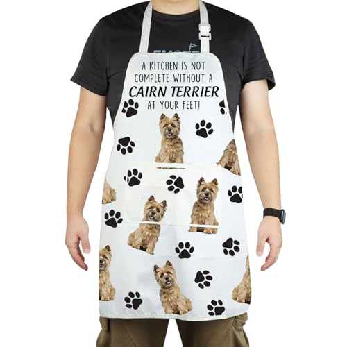 CENWA Cairn Terrier Cadeau amusant Cairn Dog Mom Owner Gift A Kitchen is Not Complete Without A Cairn Terrier Tablier, Cairn Terrier UK, 72*68 cm (28.34*26.77inch)
