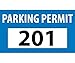 PARKING PERMIT, BUMPER, BLUE, 201-300 (100 Pack)