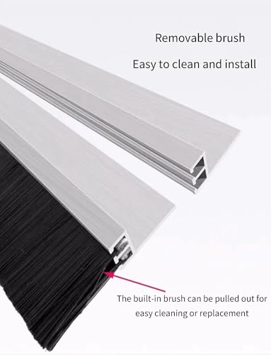 Guarnizione per porta in lega di alluminio, kit di spogliatura resistente alle intemperie per casa, garage e porte industriali (9 cm) - Efficace paraspifferi