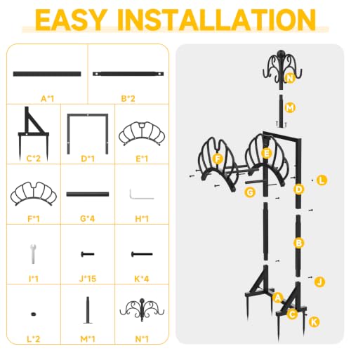 Garden Water Hose Holder Freestanding with Shepherds Hooks for Outside by COZEER - Used condition - Image 8