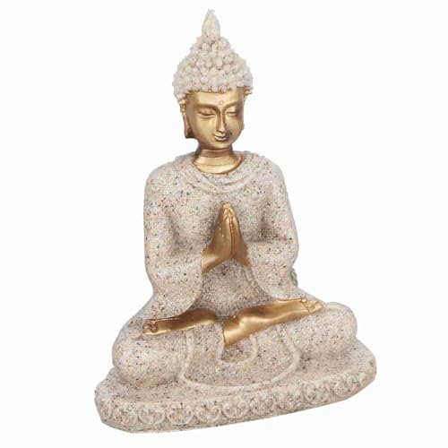 Estatua de Buda Meditando Decorativa Dorada miniatura 6
