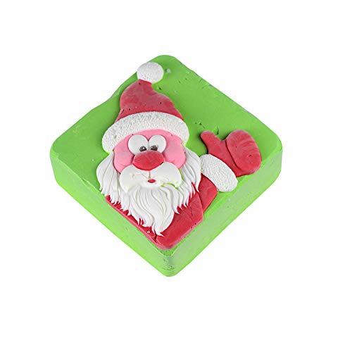 Molde de silicona para tartas de Papá Noel, hecho a mano, jabón, chocolate, caramelos, moldes para tartas de Navidad